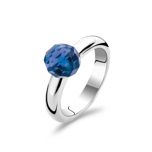 Ti Sento Sterling Silver Blue CZ set ring ref 1591DB/56 Size P