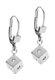 Coeur de Lion stainless steel cube Crystal drop earrings 5080/20-0746