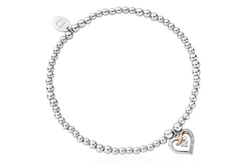 Clogau Silver/9ct gold Affinity Kiss beaded bracelet Ref 3SBB55