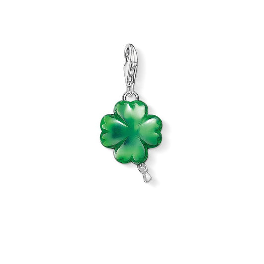 Thomas Sabo Sterling Silver Green Enamel Four leaf clover charm ref 1289-007-6