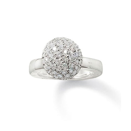 Thomas Sabo   Silver and Stone Set Pave Dome Ring Size 54 ref TR1871-051-14-54