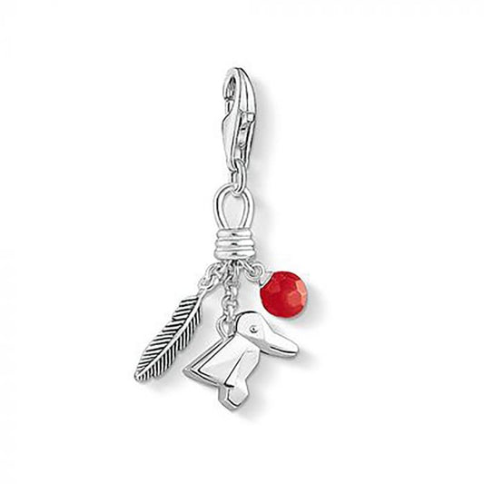 Thomas Sabo Sterling Silver Bird and Feather charm ref 1331-908-10