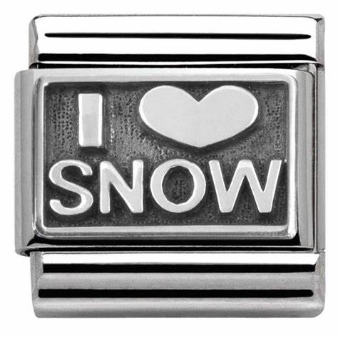 330102/21 Nomination Silver Shine I Love Snow charm