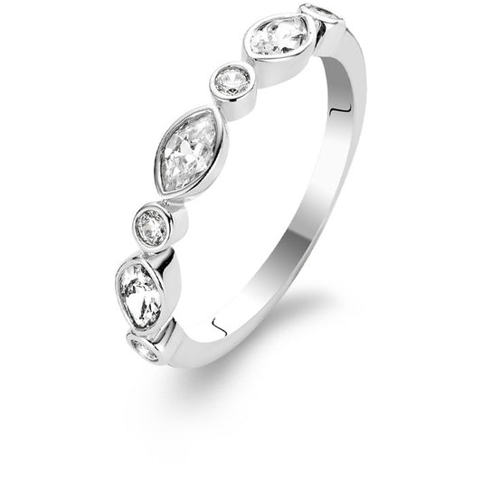 Ti Sento Sterling Silver Cubic Zirconia set ring ref 1919ZI/52  Size L1/2