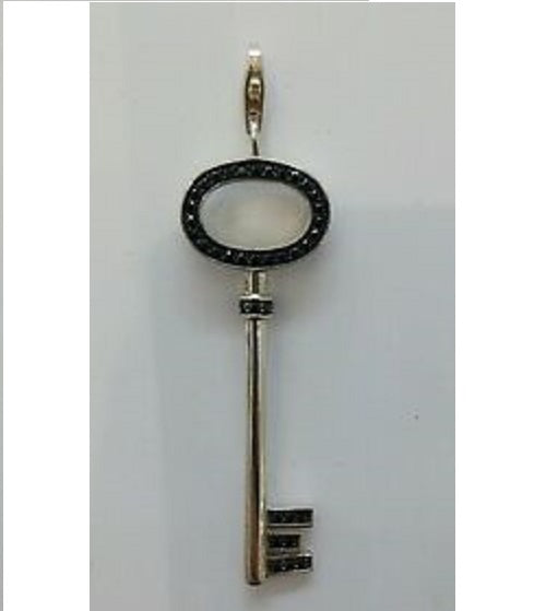 Thomas Sabo  Sterling Silver Black CZ set Key charm ref T0007-051-11