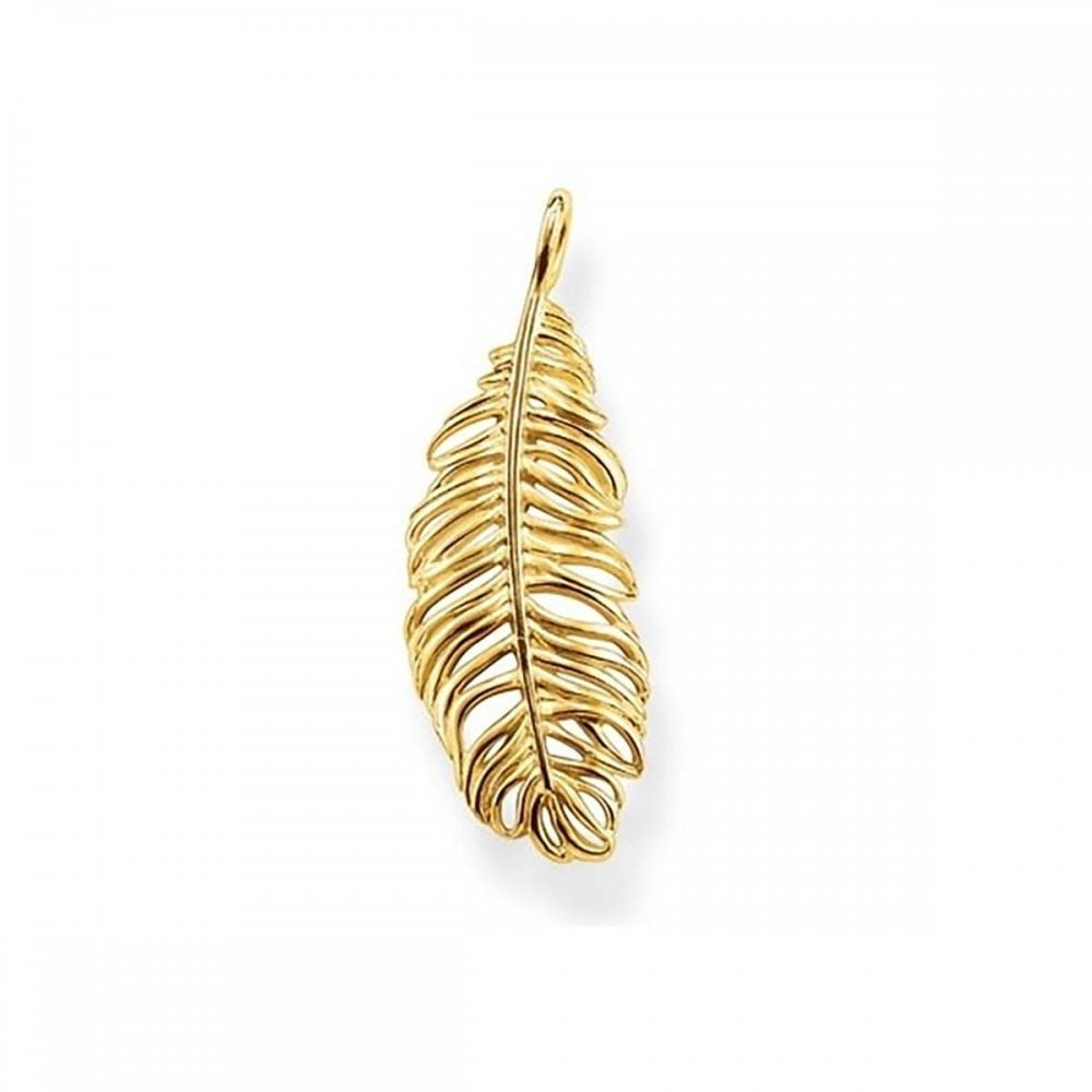 Thomas Sabo Gold Plated Filigree Feather Pendant ref  PE632-413-12