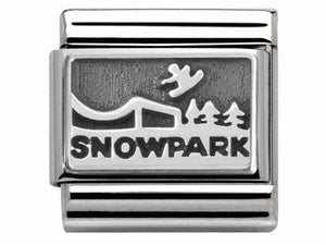 330102/25 Nomination Silver shine Snow Park charm