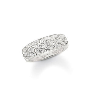 Thomas Sabo Silver CZ Feather wing Wrap Ring  Size 52 ref  TR1898-051-14-52