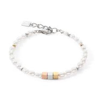 1107/30-1642 Coeur de Lion Stainless Steel Fresh water pearl bracelet
