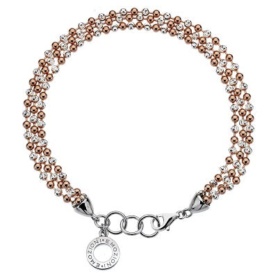 Hot Diamonds Sterling Silver & Rose Gold Garland Bracelet DL280