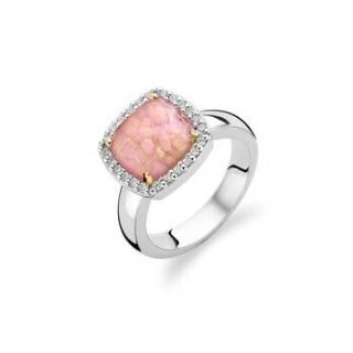 Ti Sento Pink Faceted and CZ set ring ref 1771PD/52 Size L1/2