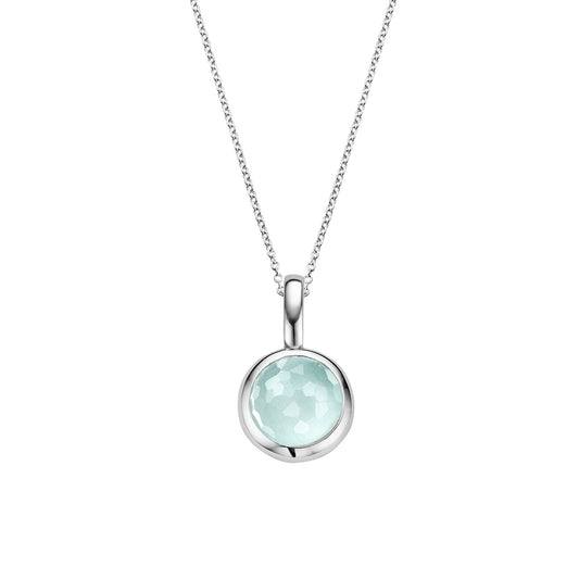 Ti Sento Sterling Silver Aqua pendant on chain ref 6719AG