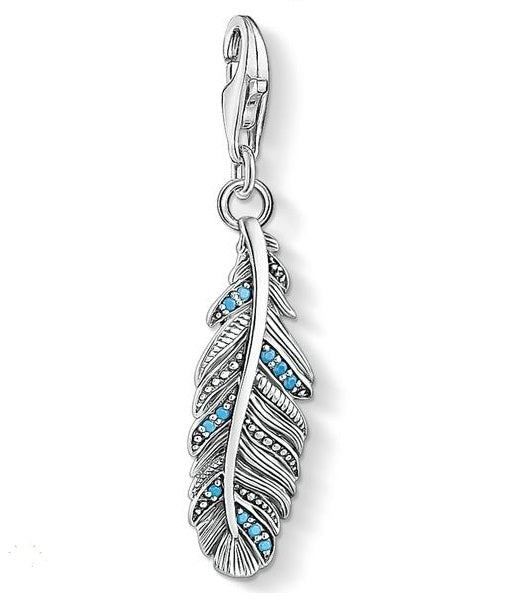 Thomas Sabo Sterling Silver stone set Feather charm Ref 1774 £39