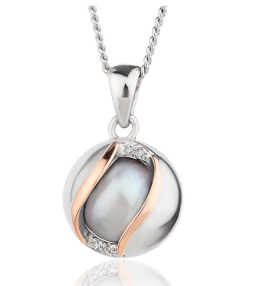 3SSPP Clogau Silver with 9ct gold Oyster Pearl Pendant