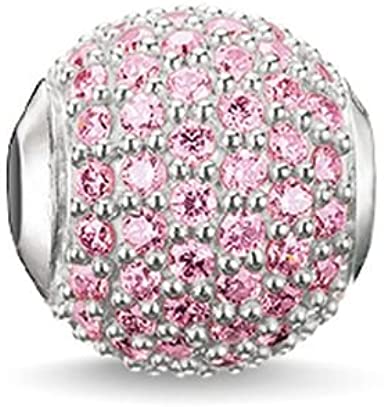 Thomas Sabo Sterling Silver Pink CZ set Karma bead charm ref K0124-051-9