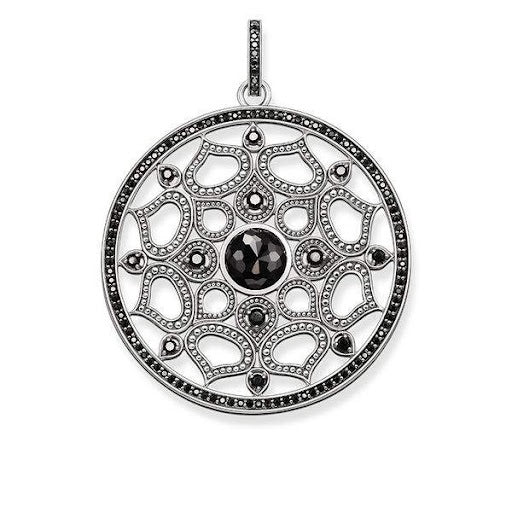 Thomas Sabo Black CZ set Mandala amulet pendant ref PE691-641-11
