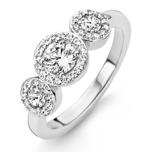 Ti Sento Sterling Silver CZ set ring ref 12037ZI/52 Size L1/2