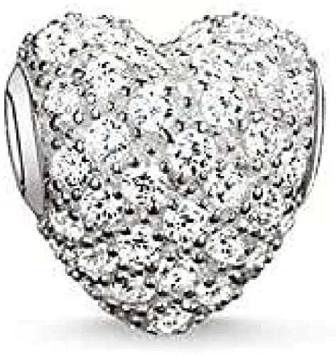Thomas Sabo Sterling Silver CZ Pave set Heart Bead charm ref K0081-051-14