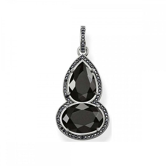 Thomas Sabo Silver  Black Onyx and CZ set Double Pendant ref PE697-641-11