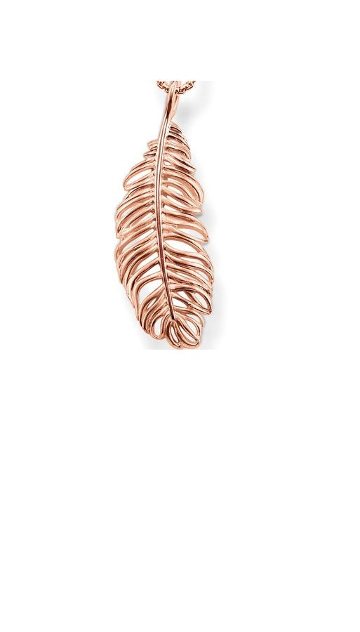 Thomas Sabo  Rose gold plated Feather pendant ref PE632-415-12
