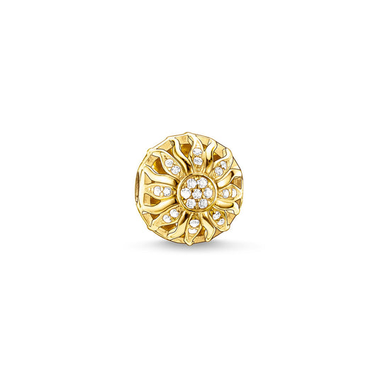 Thomas Sabo Sterling Silver gold plated CZ set Sunshine Karma Bead charm ref K0031-414-14