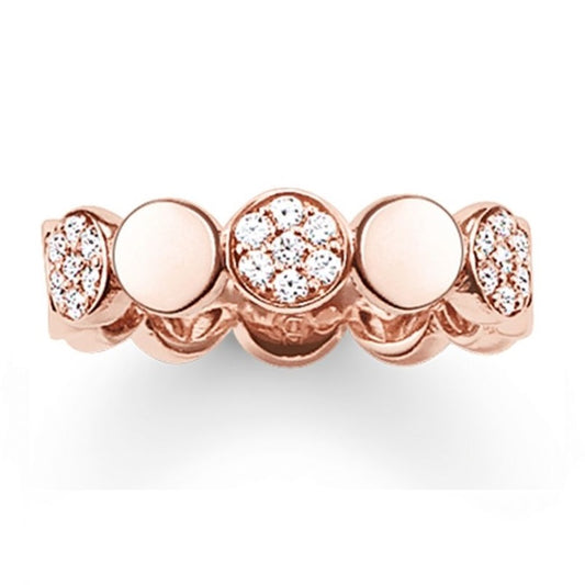 Thomas Sabo Rose Gold plated Cubic Zirconia Bubble Ring TR2048-416-14-54 Size 54/N