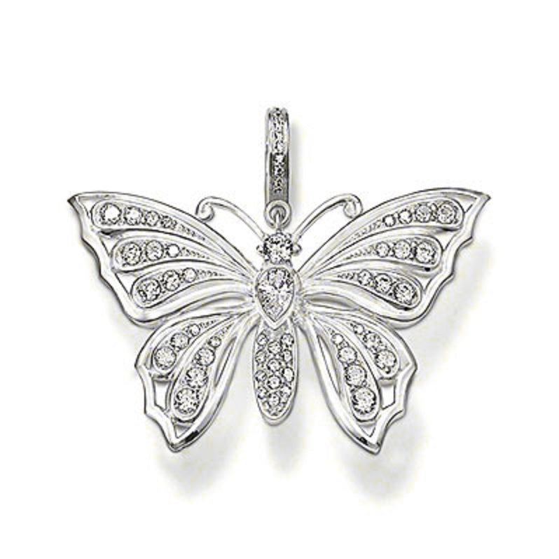 Thomas Sabo Sterling Silver CZ set Butterfly pendant charm ref T0276-051-14