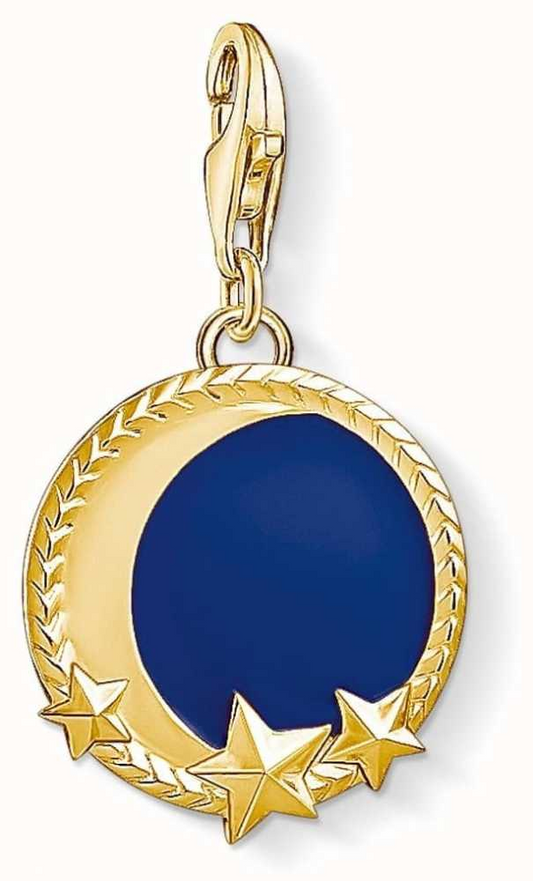 Thomas Sabo Sterling Silver Gold Plated Moon and Stars charm ref 1664-427-32