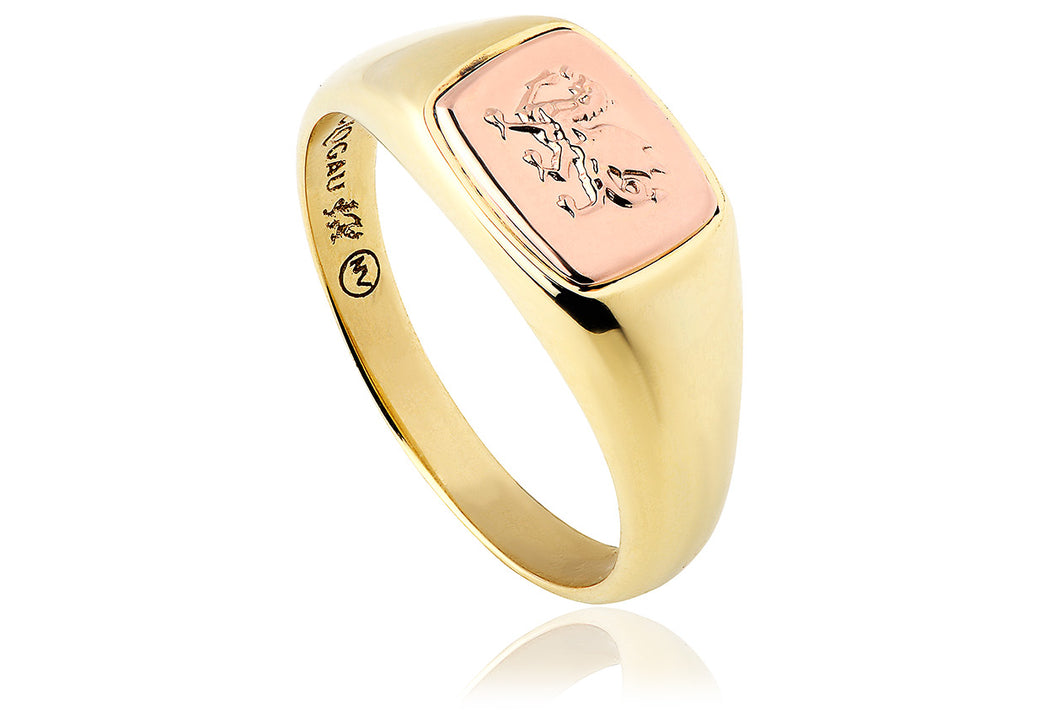 CMG80/N Clogau 9ct Gold Welsh Dragon Signet Ring Size N
