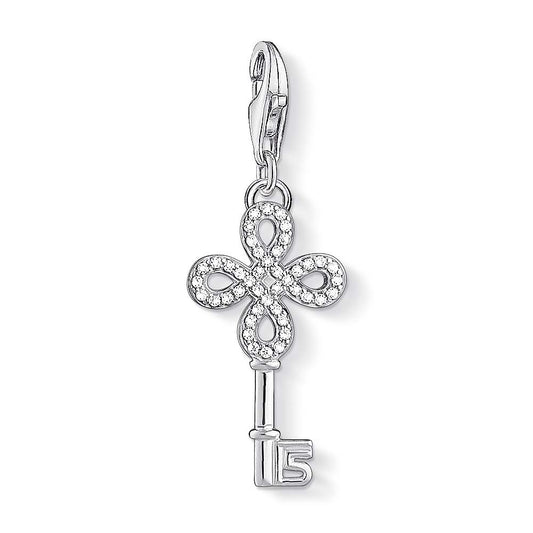 Thomas Sabo Sterling Silver CZ set Infinity Key charm ref 1360-051-14