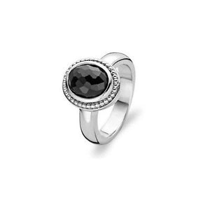 Ti Sento Sterling Silver Black Faceted CZ set Ring ref 1816ZB/54 Size N