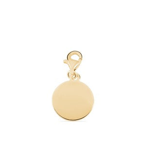 Thomas Sabo Sterling Silver Gold Plated Plain Round Disc charm ref 1637-413-39