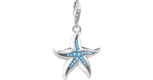 Thomas Sabo Sterling Silver Synthetic Turquoise set Starfish charm ref 1527-667-17