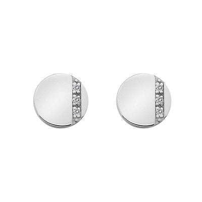 Hot Diamonds Sterling Silver Silhouette Circle Diamond Stud Earrings DE445