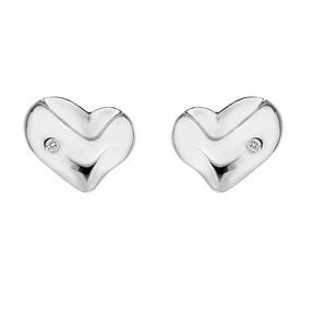 Hot Diamonds Sterling Silver Diamond Lunar Heart Stud Earrings DE424