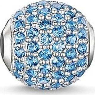 Thomas Sabo Sterling silver Blue CZ set Karma Bead ref K0125-699-31