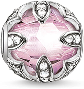 Thomas Sabo Sterling Silver Pink Lotus Karma bead charm ref K0108-640-9