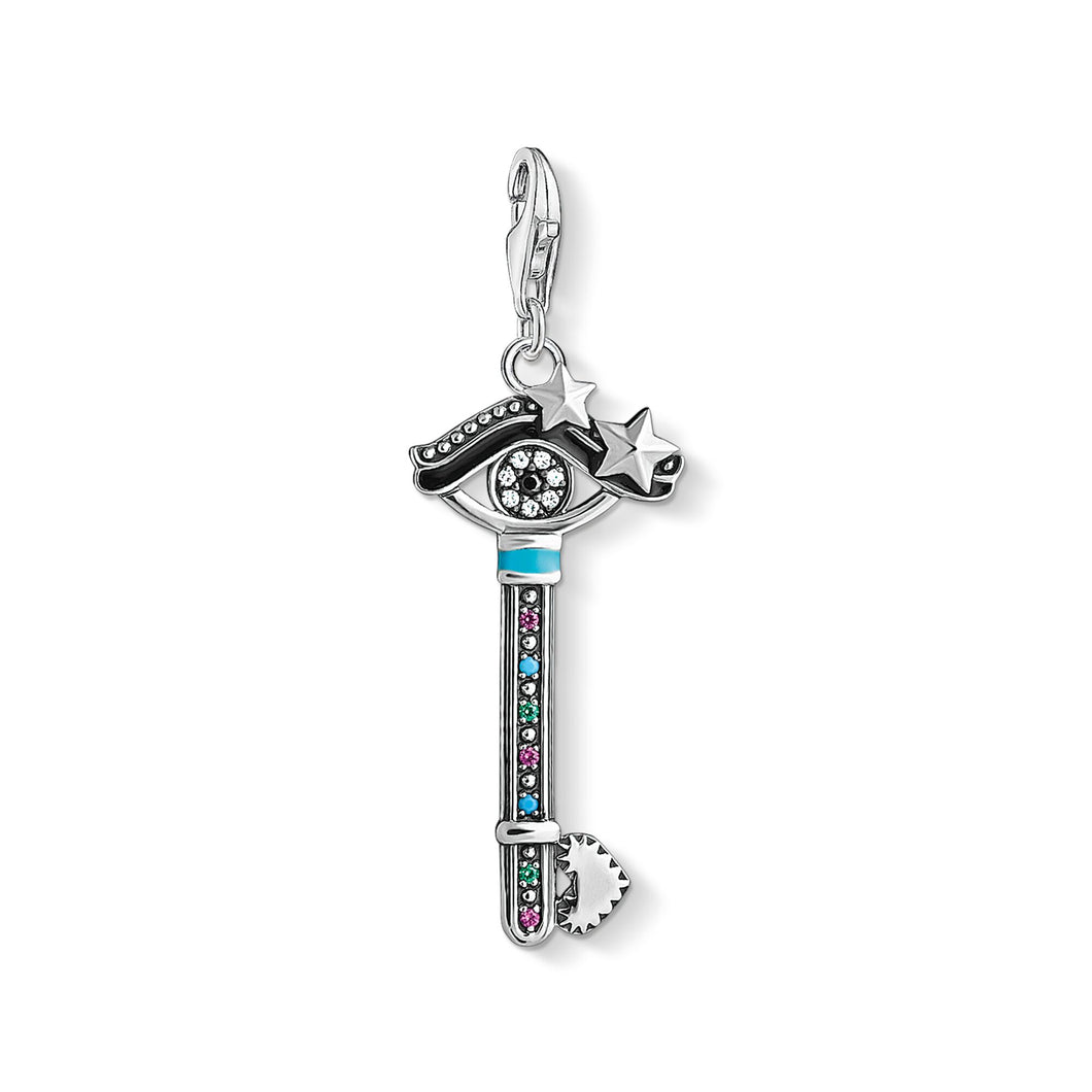 Thomas Sabo Sterling Silver stone set Key to the Heart charm ref 1666-340-7