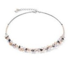 4938/10-1631 Coeur de Lion Stainless Steel swarovski crystal set necklace