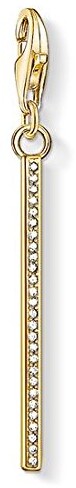 Thomas Sabo Sterling Silver gold plated CZ set Vertical bar charm ref 1577-414-14