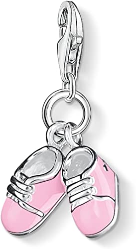 Thomas Sabo Sterling Silver Pink enamel Baby Shoes charm Ref 0820-007-9