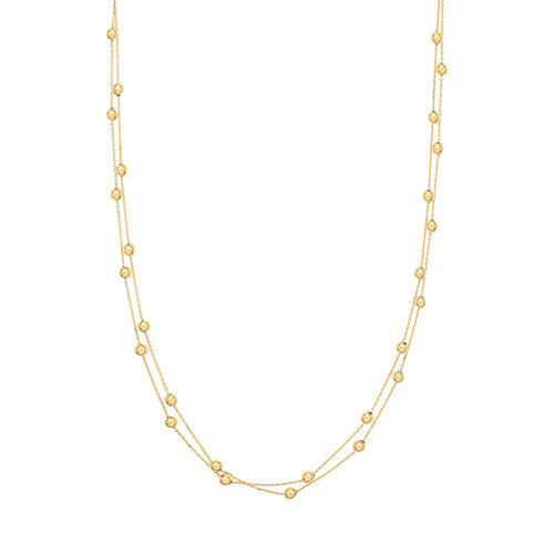NK408 9ct Y/G Double strand Necklace 17" 3.1grms