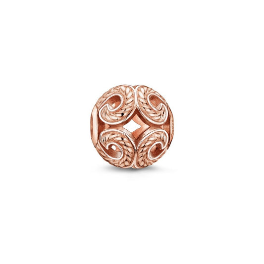 Thomas Sabo Sterling Silver Rose gold plated Karma Wave design bead charm ref K0009-415-12