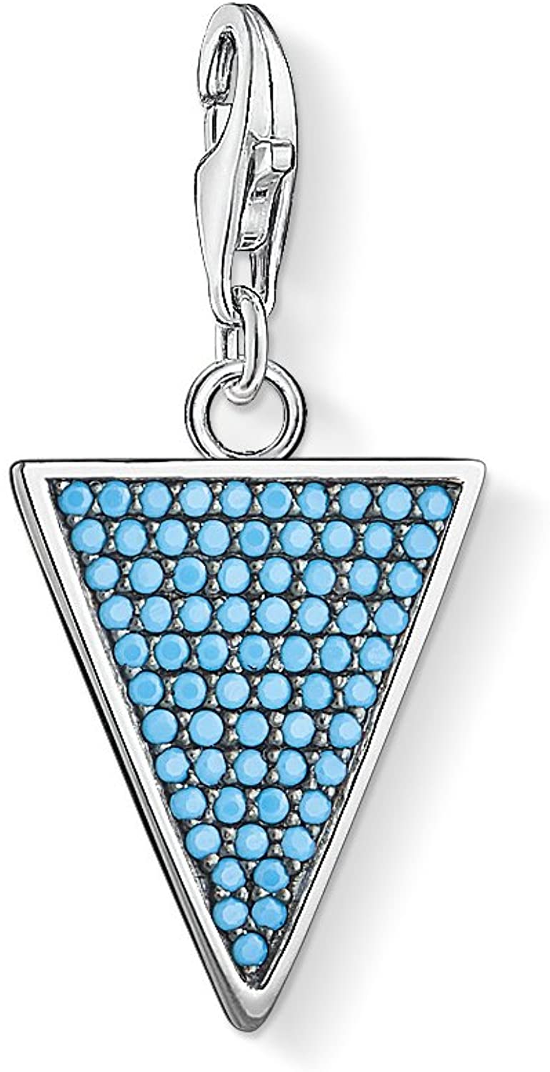 Thomas Sabo Sterling Silver Synthetic Turquoise set Triangular charm ref 1579-667-17