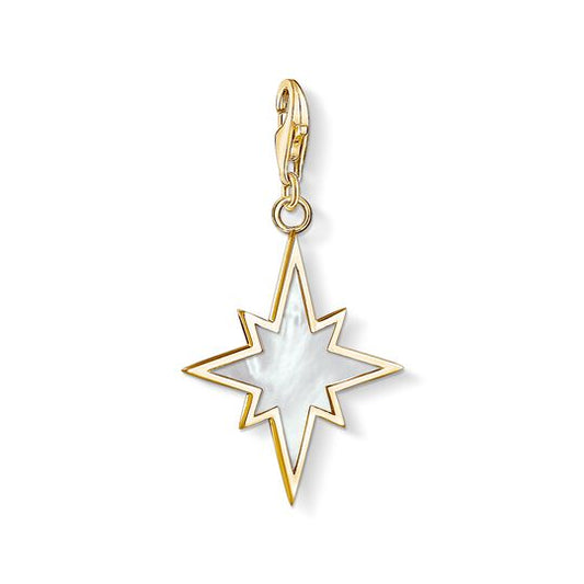 Thomas Sabo Sterling Silver gold plated Mother of Pearl Star charm re1539-429-14 f