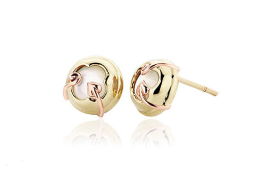 Clogau 9ct gold Tudor Court  MOP stud earrings Ref HRPE