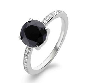 Ti Sento Sterling Silver Black CZ set Ring ref 1939ZB/56 Size P