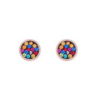 0218/21-1500 Coeur de Lion stainless steel multi coloured stone set stud earrings
