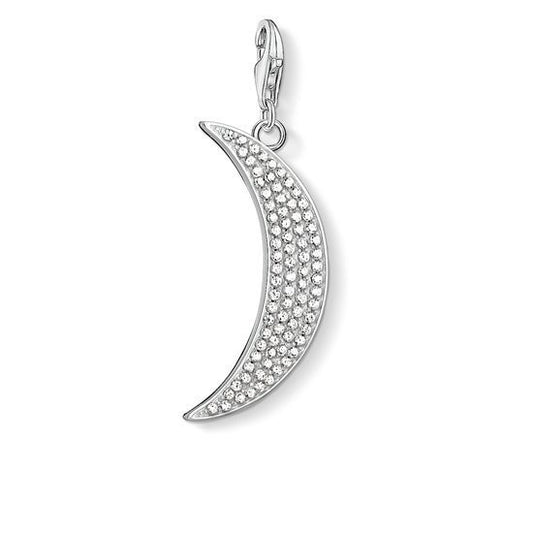 Thomas Sabo Sterling Silver CZ pave Moon charm ref Y0009-051-14
