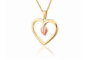 Clogau TLHP7 9ct gold Tree of Life Heart pendant on 18"inch chain